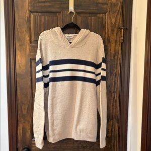 Goodfellow & Co Beige and Navy Striped Crewneck Sweater